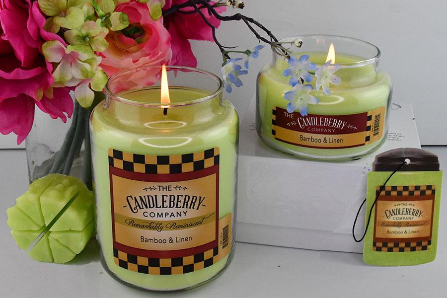 Bamboo & Linen™, 26 oz. Jar, Scented Candle 26 oz. Large Jar Candle The Candleberry Candle Company 