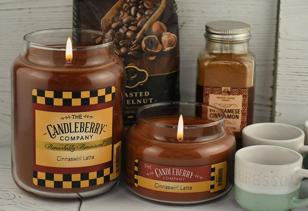 Cinnaswirl Latte™, 10 oz. Jar, Scented Candle 10 oz. Small Jar Candle The Candleberry Candle Company 