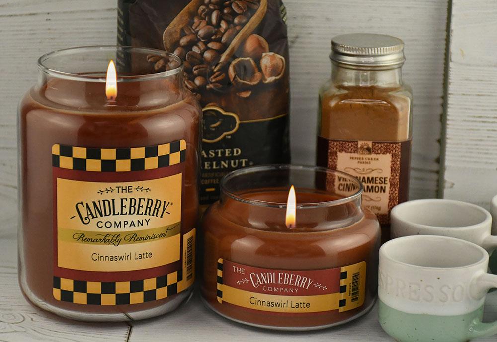Cinnaswirl Latte™, 26 oz. Jar, Scented Candle 26 oz. Large Jar Candle The Candleberry Candle Company
