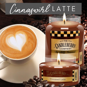 USE CODE: AUGCOM2020 for 20% OFF - Cinnaswirl Latte™, 26 oz. Jar, Scented Candle 26 oz. Large Jar Candle The Candleberry Candle Company 