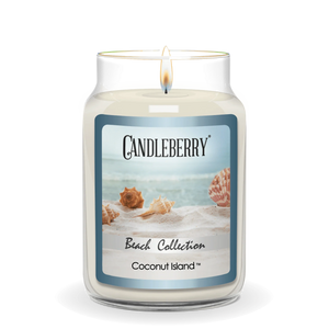 Beach Collection - Coconut Island™, Large Jar Candle - The Candleberry® Candle Company - Beach Collection Large Jar Candle - The Candleberry Candle Company