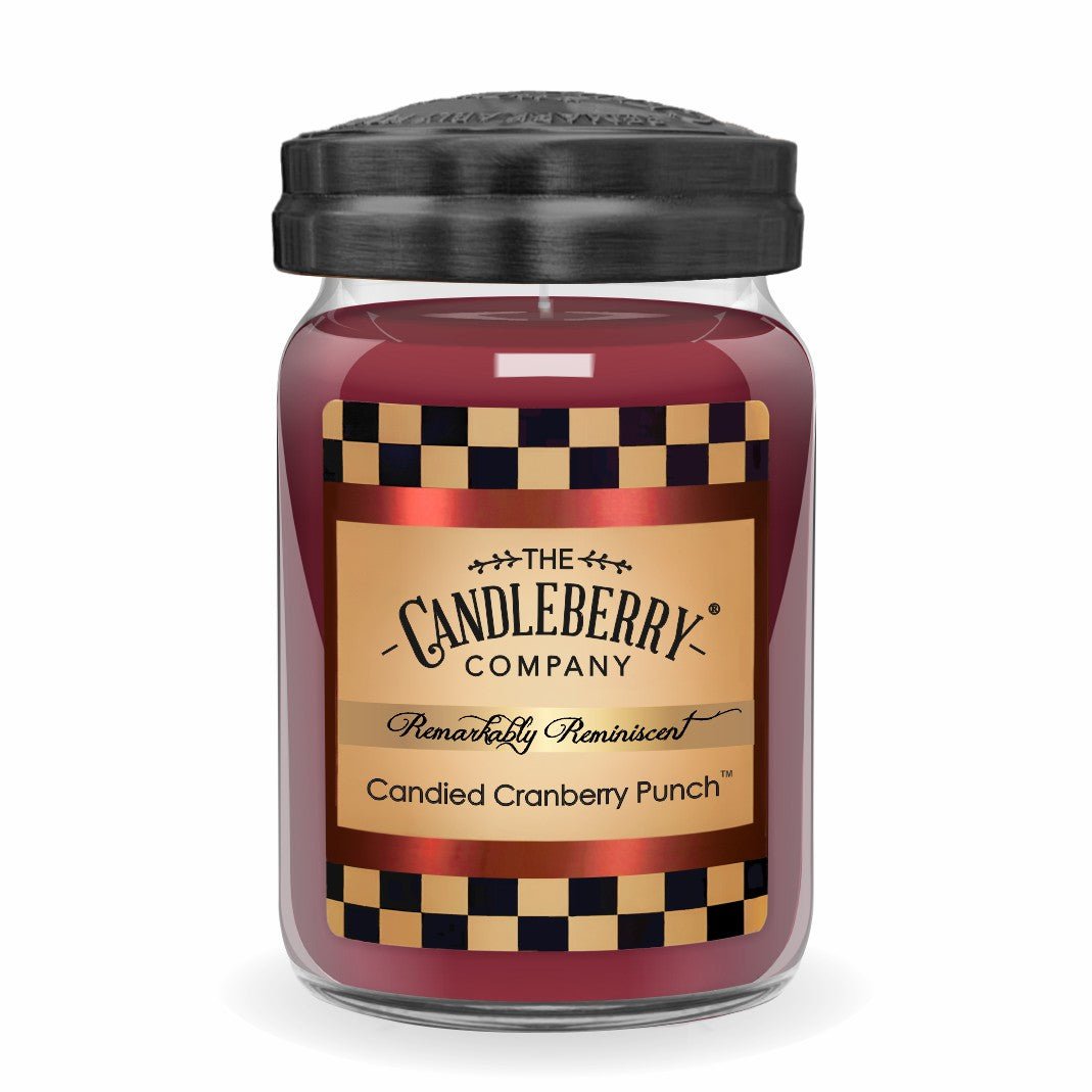 REMINISCENT - LARGE JAR - CANDIED CRANBERRY PUNCH - red fruit christmas holiday cozy premium soy vegan essential oil soy coconut wax strong long burning best seller scented candles