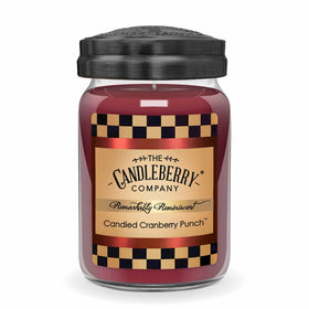 REMINISCENT - LARGE JAR - CANDIED CRANBERRY PUNCH - red fruit christmas holiday cozy premium soy vegan essential oil soy coconut wax strong long burning best seller scented candles