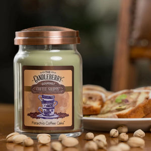Coffee Shoppe - Pistachio Coffee Cake™, Large Jar Candle - The Candleberry® Candle Company - Coffee Shoppe Large Jar Candle - The Candleberry Candle Company