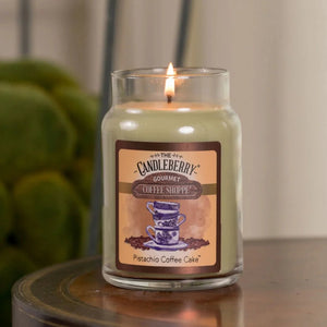 Coffee Shoppe - Pistachio Coffee Cake™, Large Jar Candle - The Candleberry® Candle Company - Coffee Shoppe Large Jar Candle - The Candleberry Candle Company