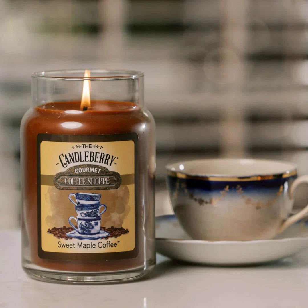 Coffee Shoppe - Sweet Maple Coffee™, Large Jar Candle - The Candleberry® Candle Company - Coffee Shoppe Large Jar Candle - The Candleberry Candle Company