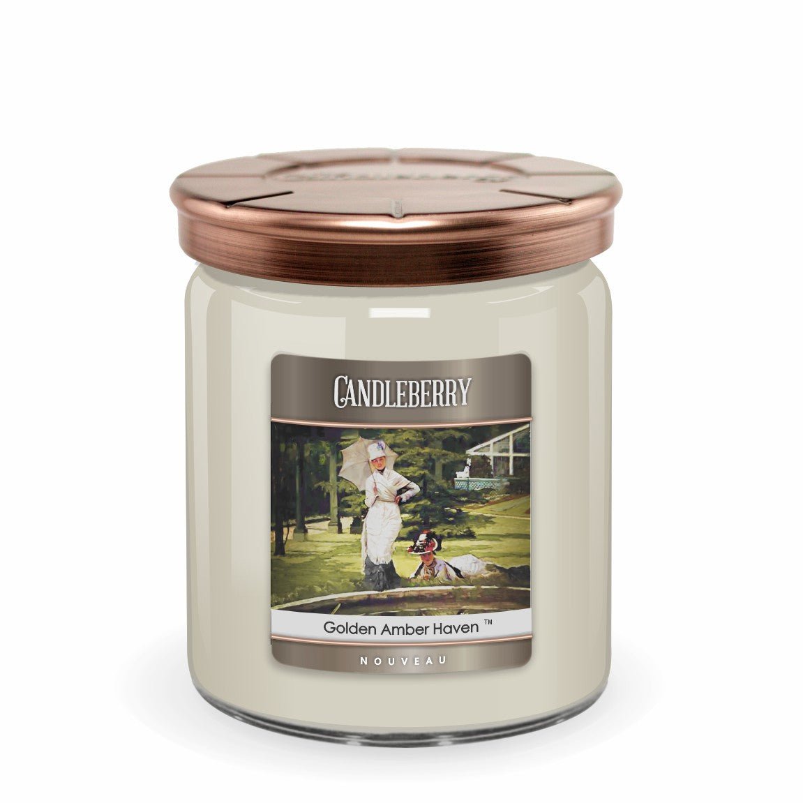 NOUVEAU - CANDY JAR - GOLDEN AMBER HAVEN - fine art sultry white old america fine fragrance famous STRONG powerful scented candle premium vegan vegetable soy coconut long lasting large big best selllers