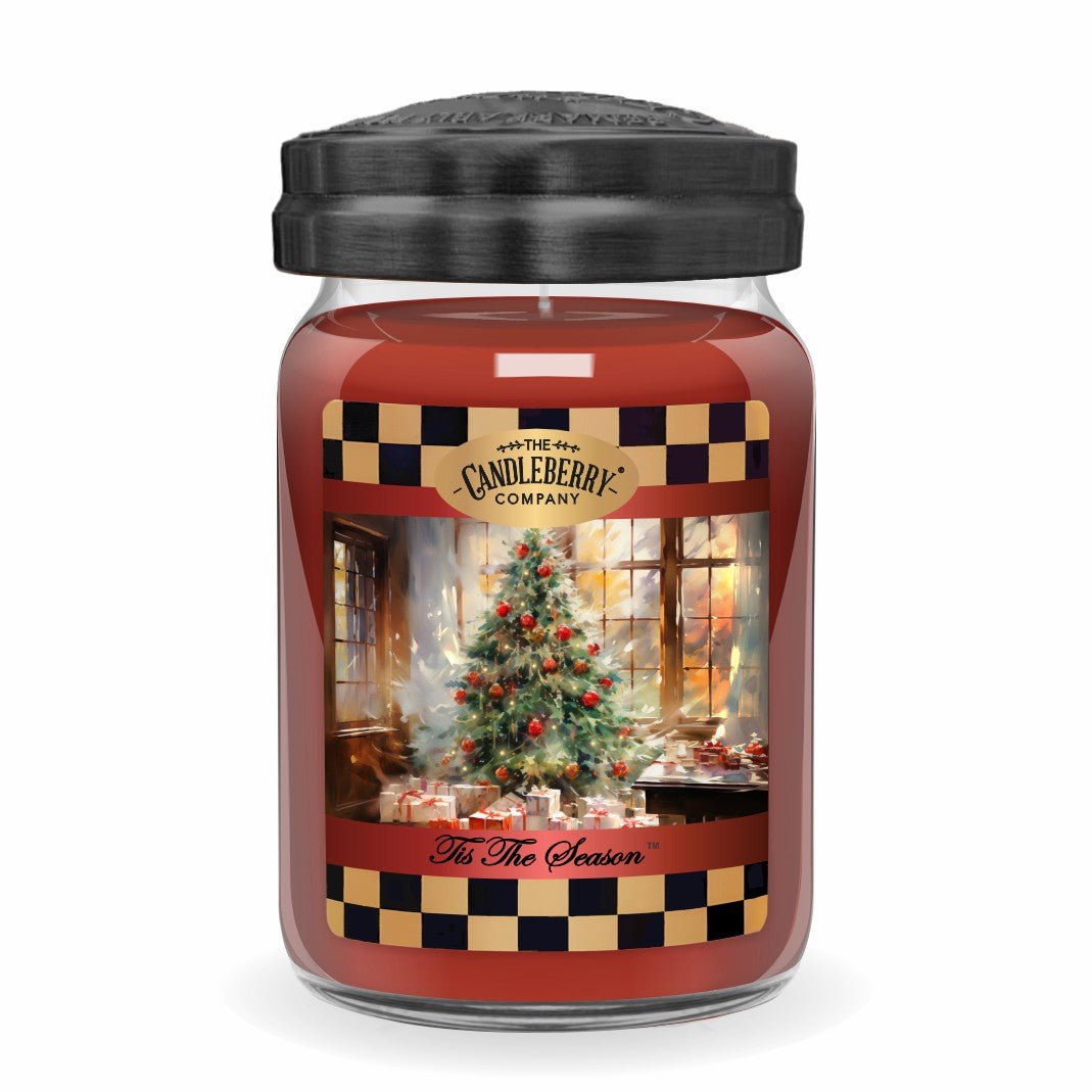 REMINISCENT - LARGE JAR - TIS THE SEASON - RED Christmas gift gourmand sweet baked apple pie pastry premium soy vegan essential oil soy coconut wax strong long burning best seller scented candles