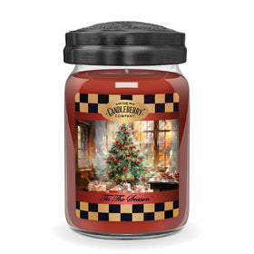 REMINISCENT - LARGE JAR - TIS THE SEASON - RED Christmas gift gourmand sweet baked apple pie pastry premium soy vegan essential oil soy coconut wax strong long burning best seller scented candles