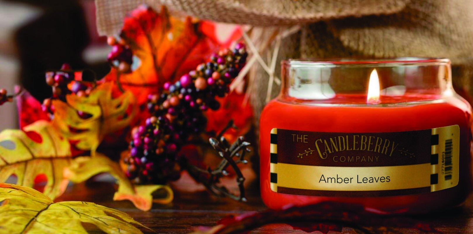 Amber Leaves™, 10 oz. Jar, Scented Candle 10 oz. Small Jar Candle The Candleberry Candle Company 