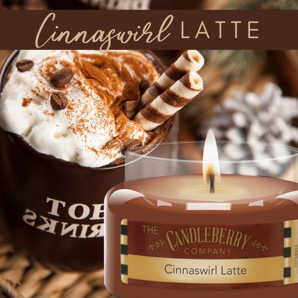 USE CODE: AUGCOM2020 for 20% OFF - Cinnaswirl Latte™, 10 oz. Jar, Scented Candle 10 oz. Small Jar Candle The Candleberry Candle Company 