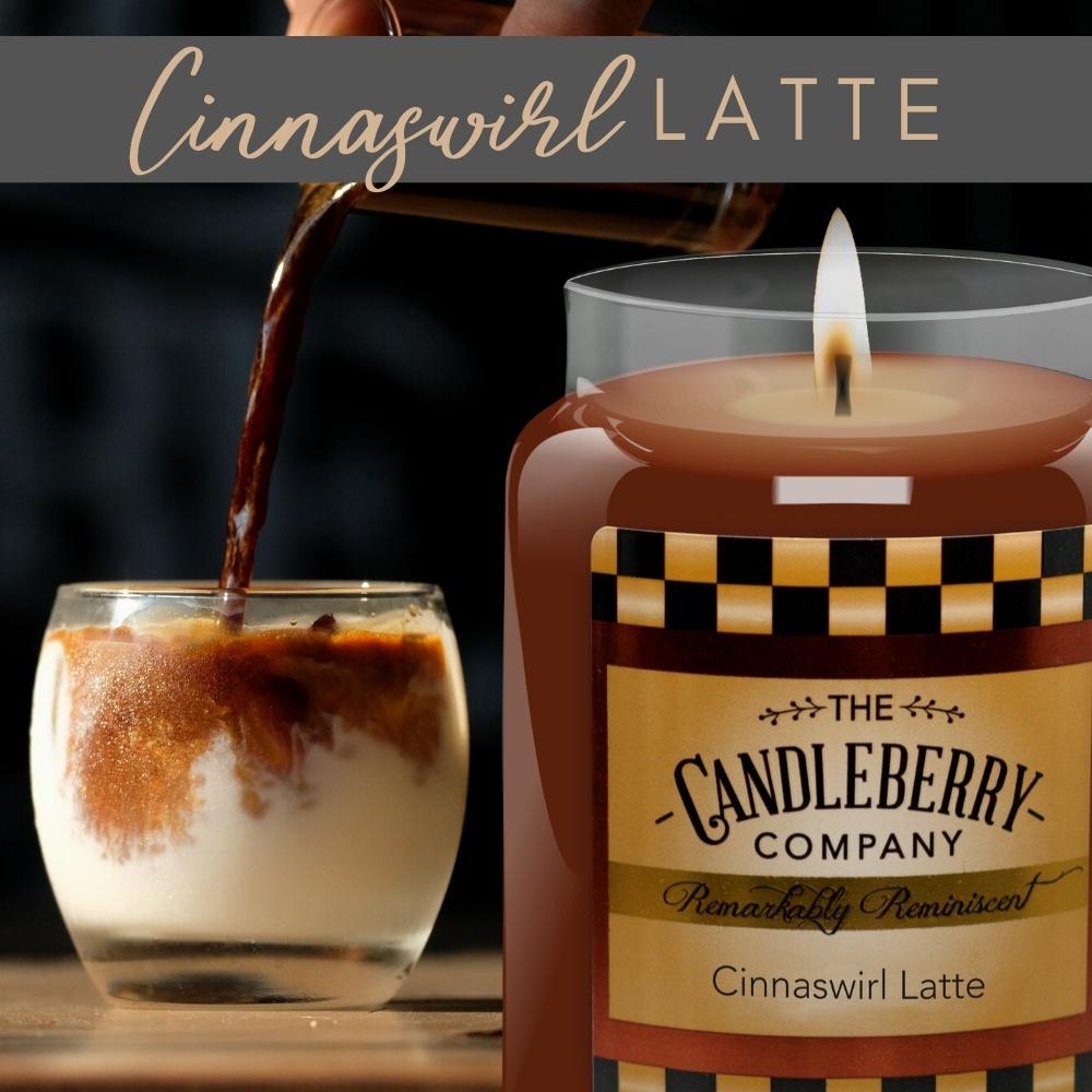 USE CODE: AUGCOM2020 for 20% OFF - Cinnaswirl Latte™, 26 oz. Jar, Scented Candle 26 oz. Large Jar Candle The Candleberry Candle Company 