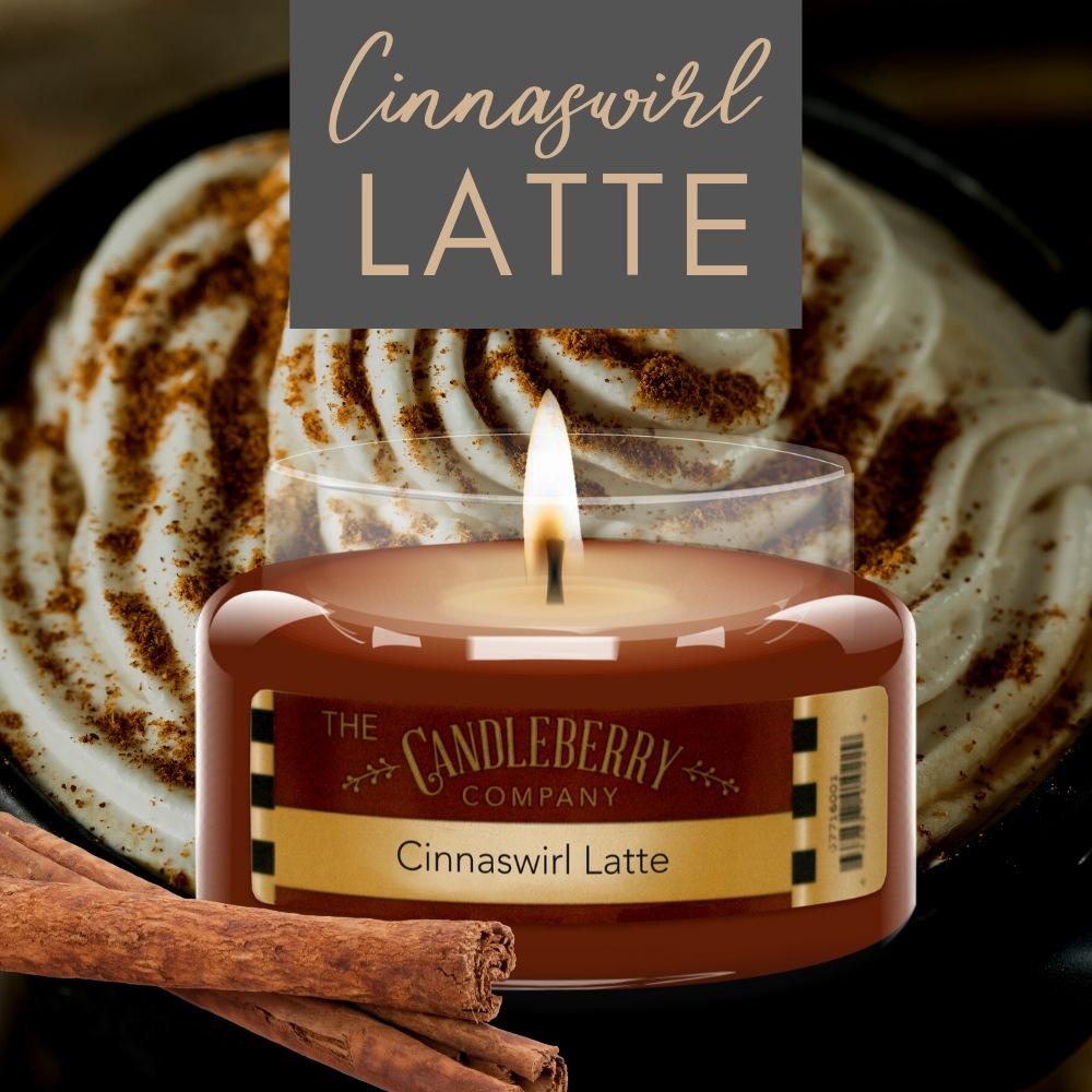 USE CODE: AUGCOM2020 for 20% OFF - Cinnaswirl Latte™, 10 oz. Jar, Scented Candle 10 oz. Small Jar Candle The Candleberry Candle Company 