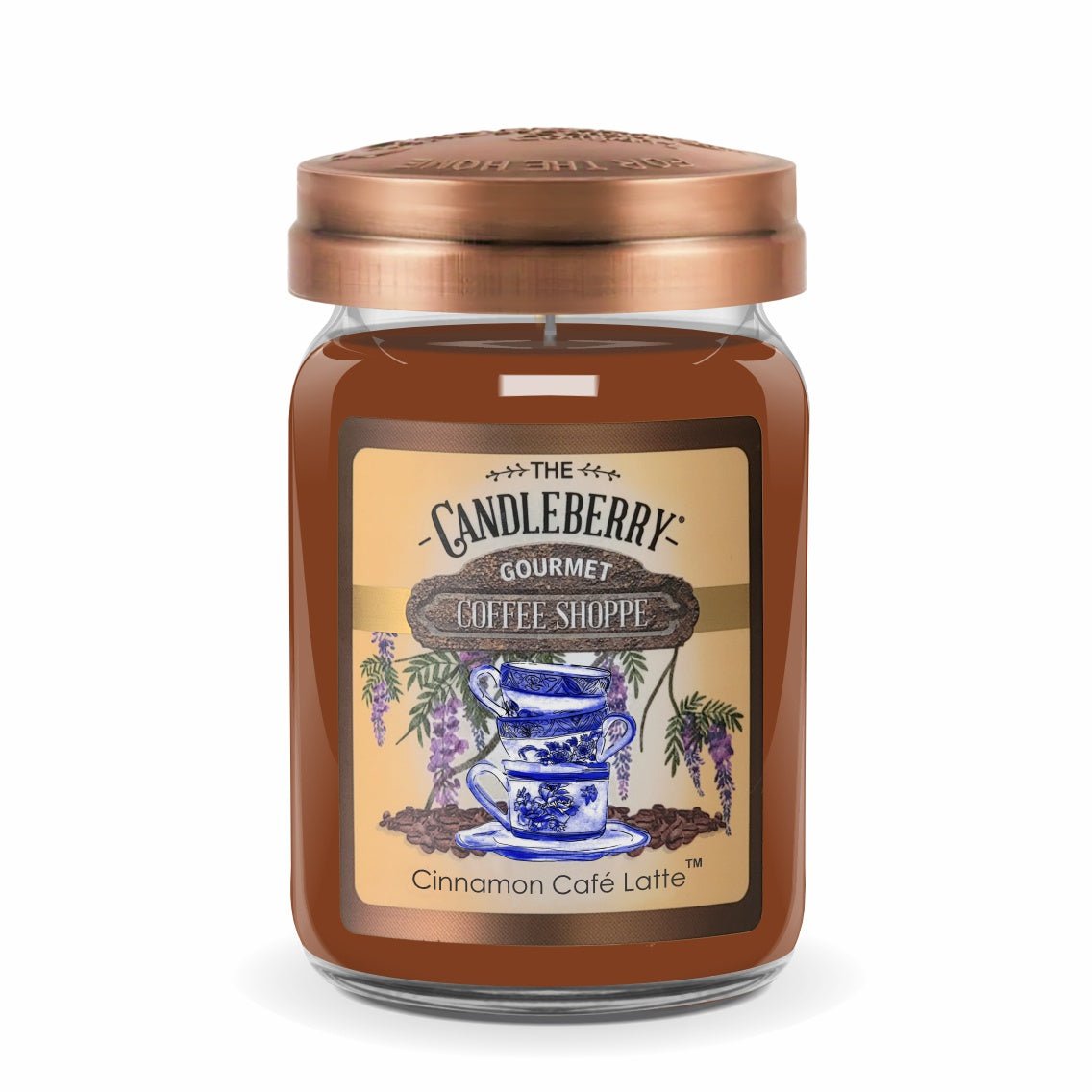 Coffee Shoppe - Cinnamon Café Latte ™, Large Jar Candle - Spring - The Candleberry® Candle Company - Coffee Shoppe Large Jar Candle - The Candleberry Candle Company