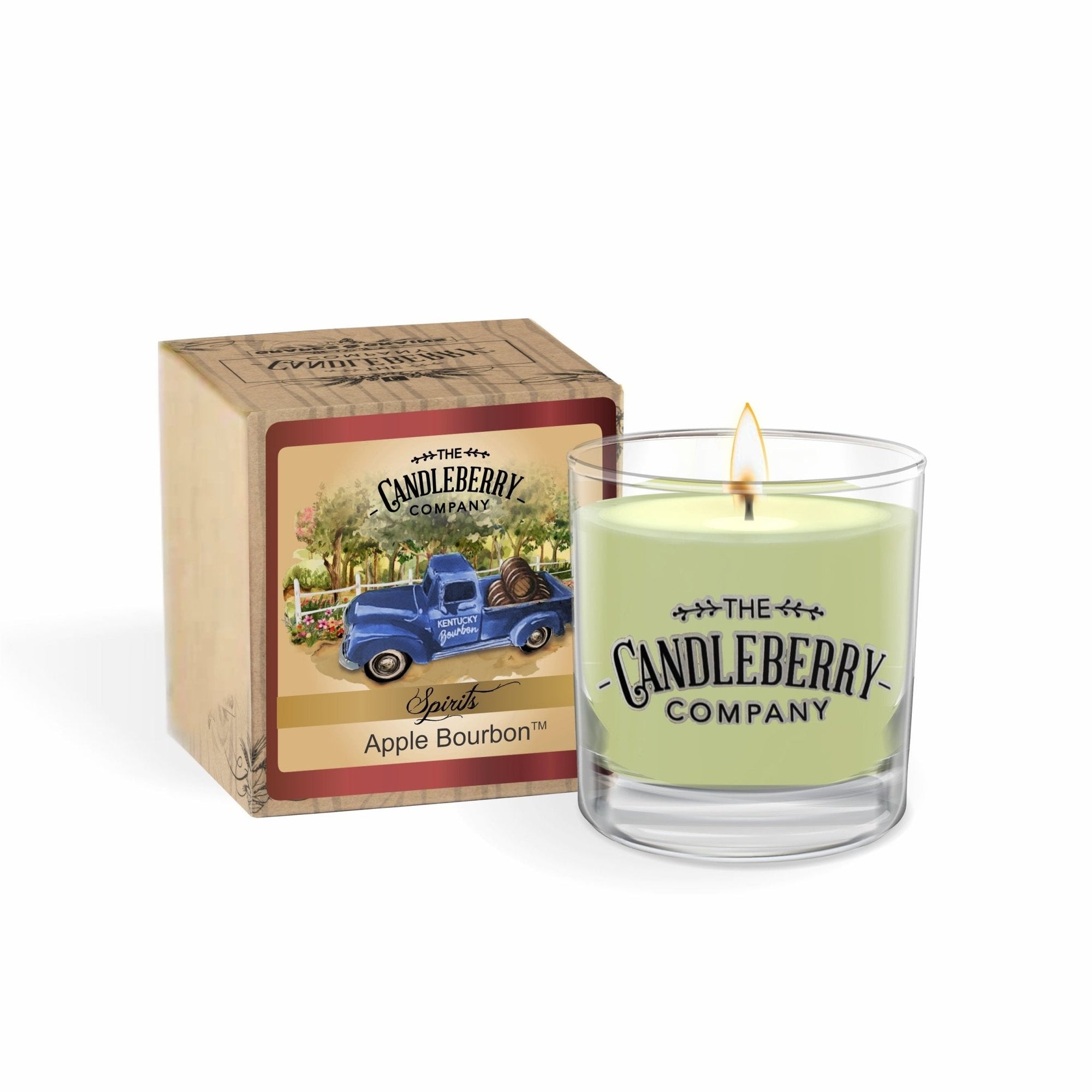 SPIRITS - Apple Bourbon™, Rocks Glass Candle - The Candleberry® Candle Company - Spirits, Rocks Glass Candle - The Candleberry Candle Company