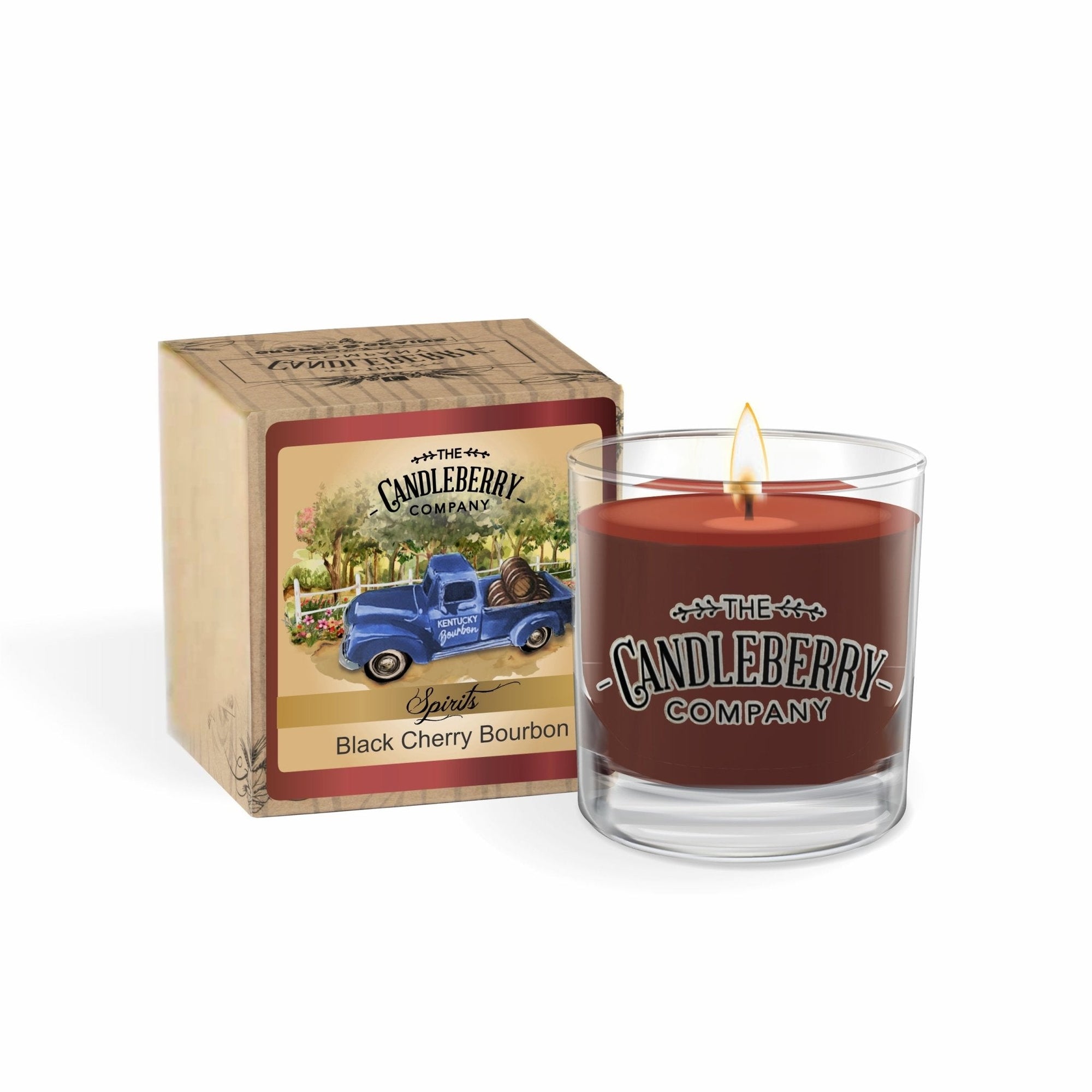 SPIRITS - Black Cherry Bourbon™, Rocks Glass Candle - The Candleberry® Candle Company - Spirits, Rocks Glass Candle - The Candleberry Candle Company