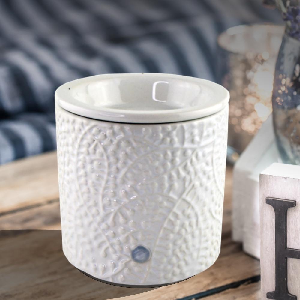 "White Leaf" Tart Warmer, Including Safety Timer Accessories The Candleberry Candle Company 