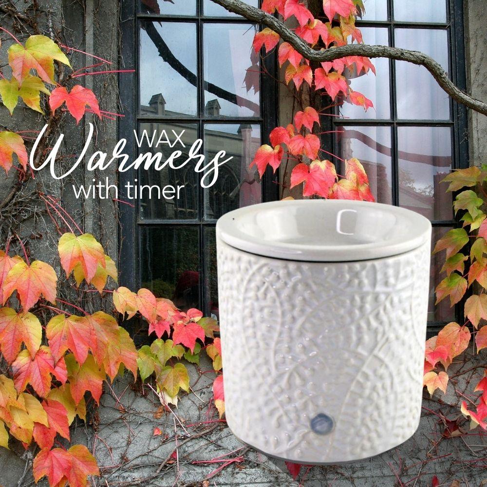 "White Leaf" Tart Warmer, Including Safety Timer Warmer The Candleberry Candle Company 